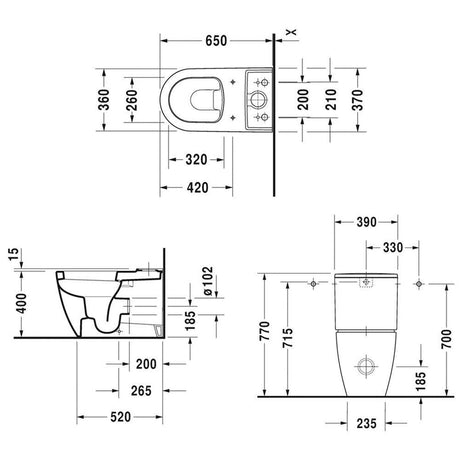 Duravit ME by Starck Spülkasten für Anschluss rechts oder links