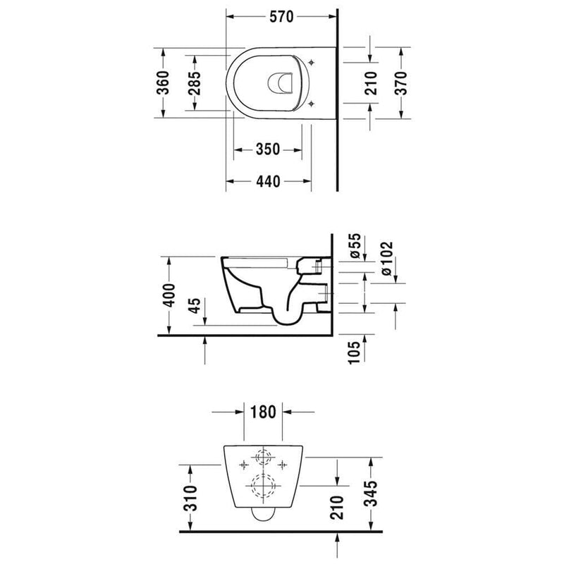 Duravit ME by Starck Wand-WC Rimless