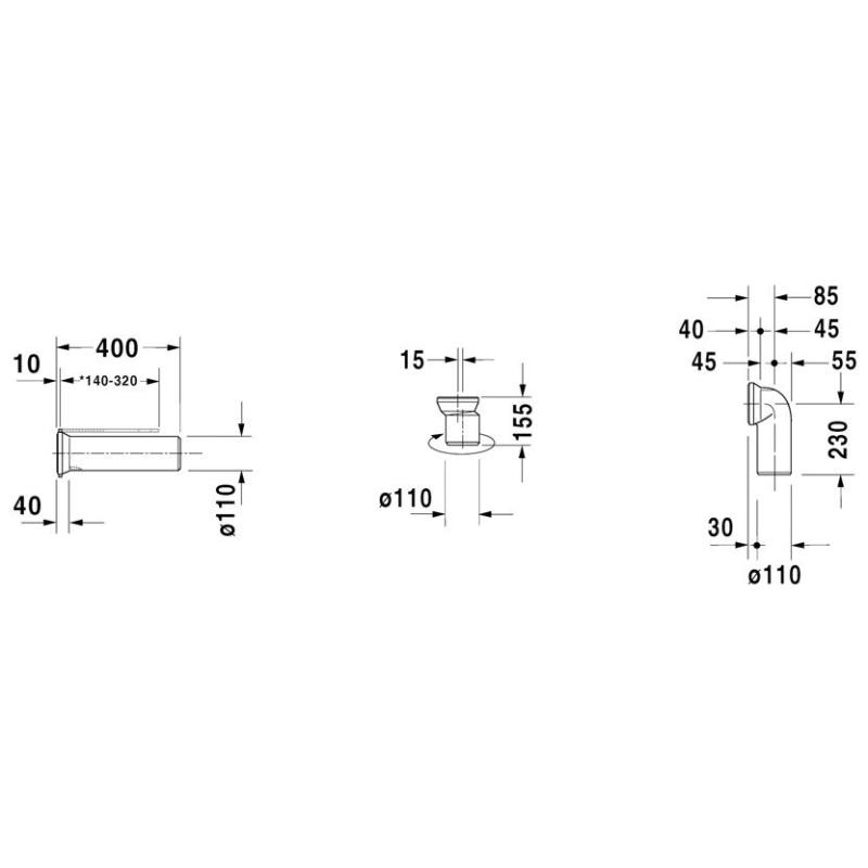 Duravit Vario-Anschlussset für WC-Kombinationen