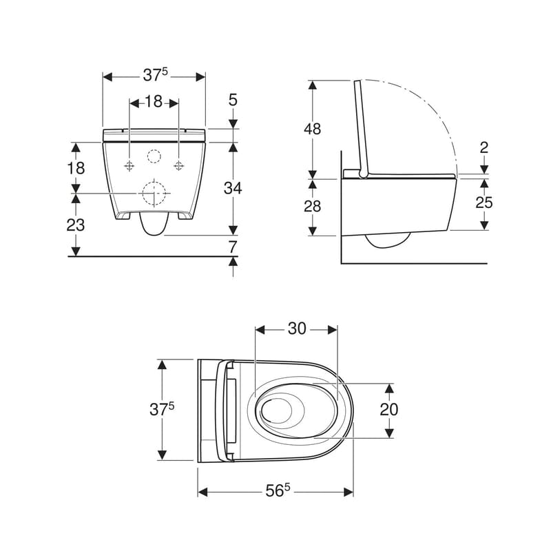 Geberit AquaClean Sela WC-Komplettanlage Wand WC