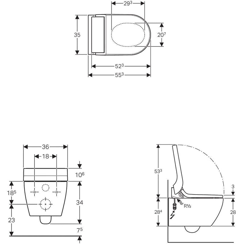 Geberit AquaClean Tuma Comfort WC-Komplettanlage Wand-WC