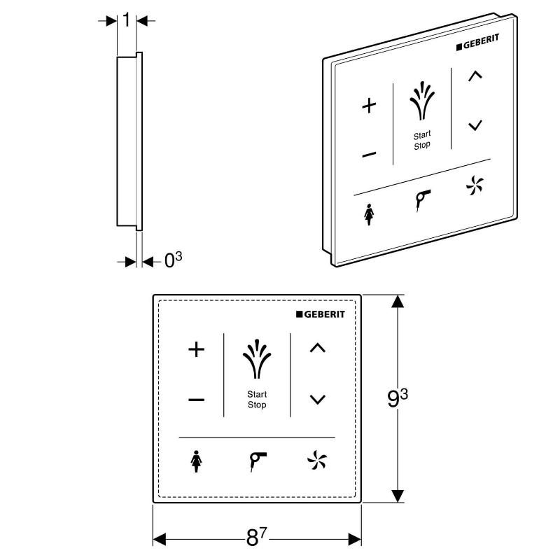 Geberit AquaClean Wandbedienpanel