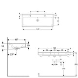 Geberit iCon Waschtisch 120 cm mit 2 Hahnlöchern