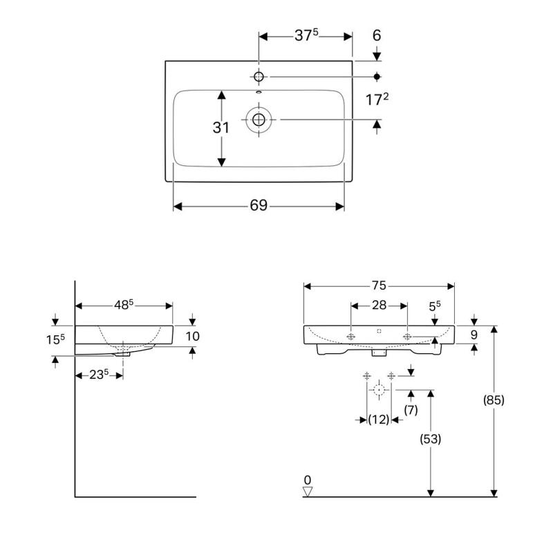 Geberit iCon Waschtisch 75 cm