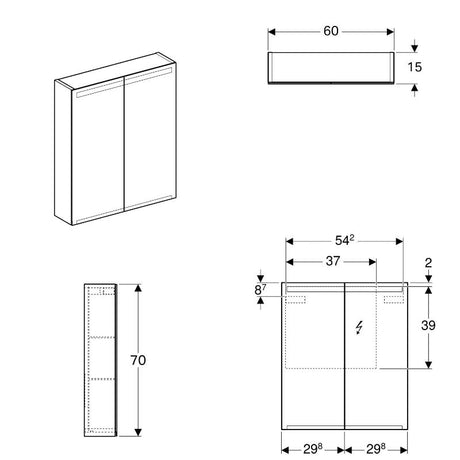 Geberit Option Spiegelschrank mit Beleuchtung 60 cm