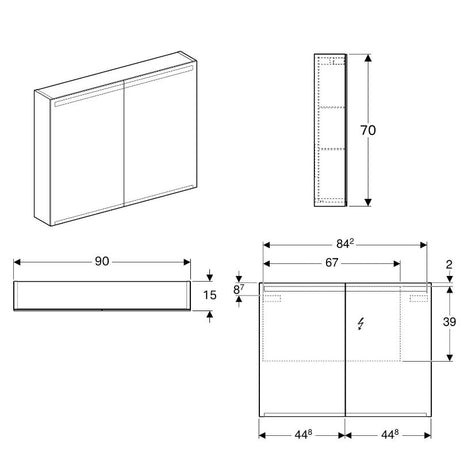 Geberit Option Spiegelschrank mit Beleuchtung 90 cm