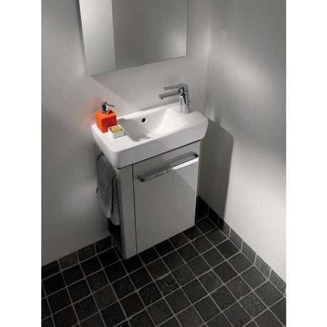 Geberit Renova Compact Handwaschbecken 40 cm, asymmetrisch mit Hahnloch rechts