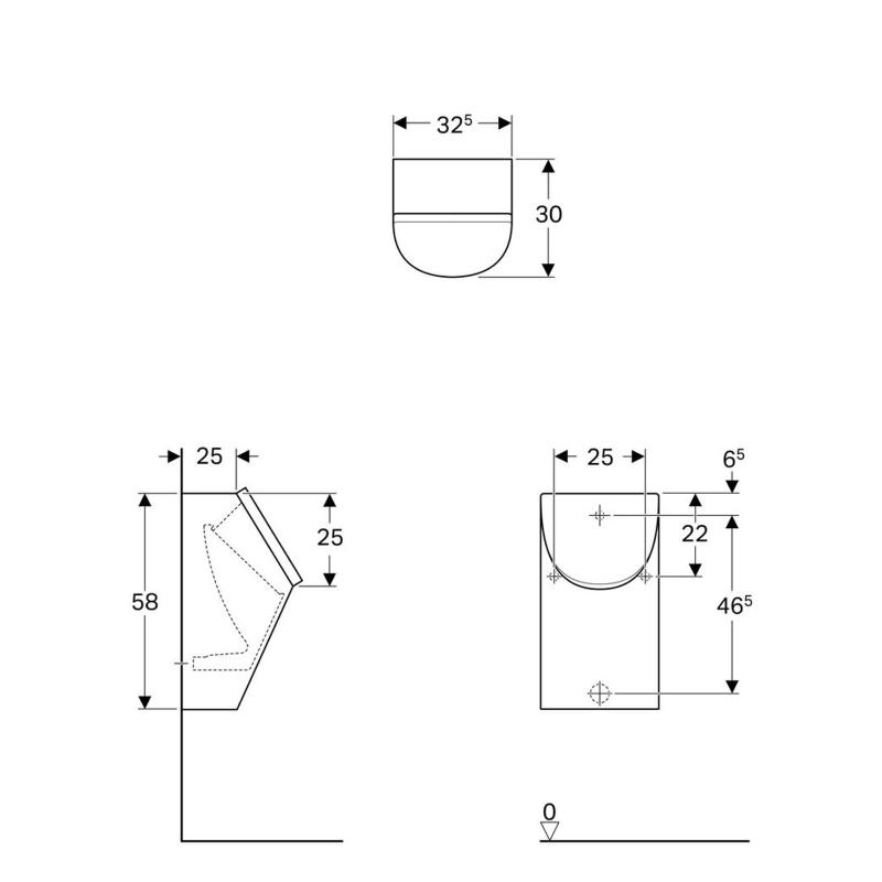 Geberit Renova Plan Urinal mit Deckel