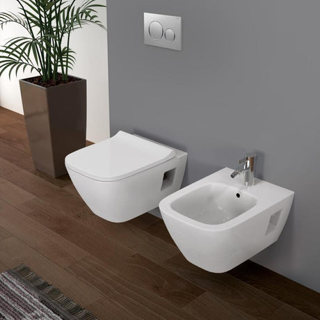 Geberit Renova Plan Wand-WC Tiefspüler, teilgeschlossene Form, Rimfree