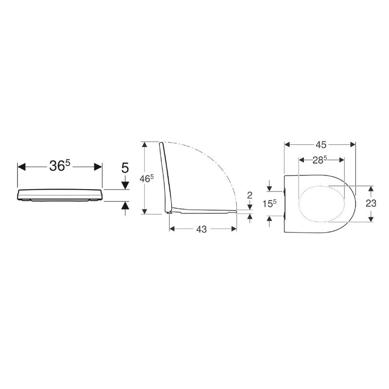 Geberit iCon WC-Sitz, antibakteriell mit Absenkautomatik