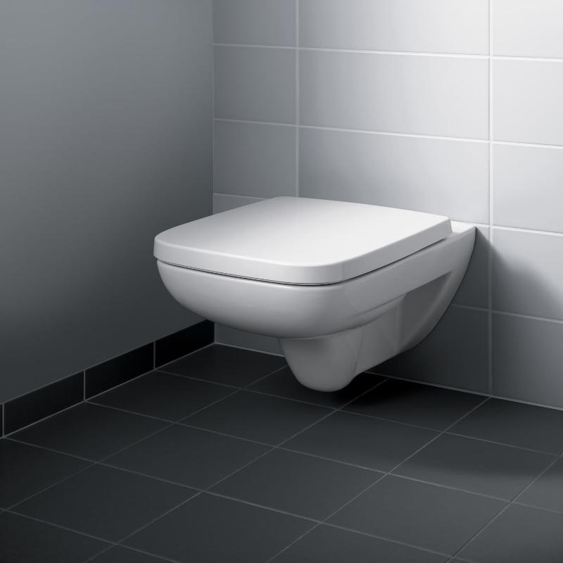 Geberit Renova Plan WC-Sitz, eckiges Design, Befestigung von oben, mit Absenkautomatik, Quick release, für 500.378.01.1