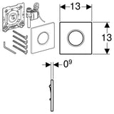 Geberit Urinalsteuerung mit pneumatischer Spülauslösung, Typ 01 Betätigungsplatte
