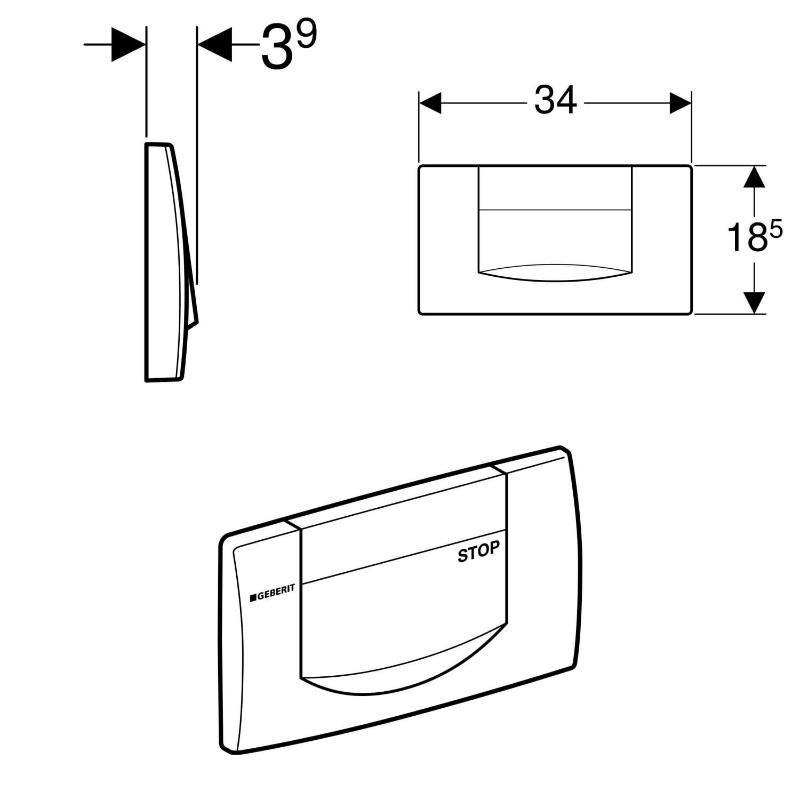 Geberit Betätigungsplatte 200F für Spül-Stopp Spülung