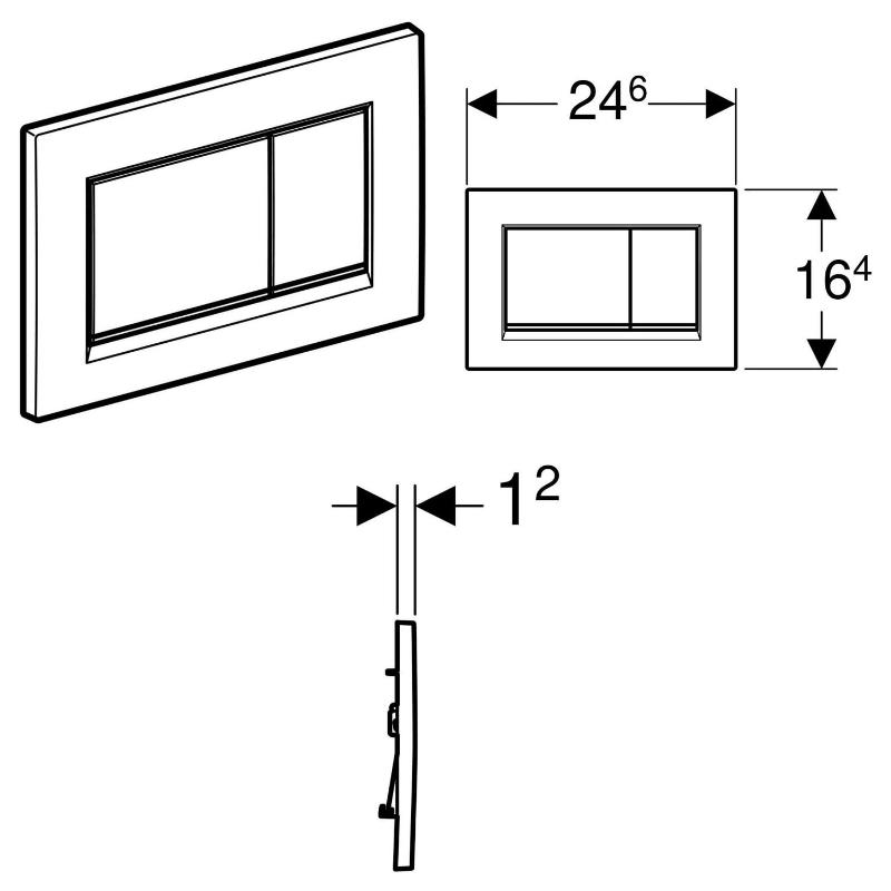 Geberit Sigma 30 Betätigungsplatte für 2-Mengen-Spülung