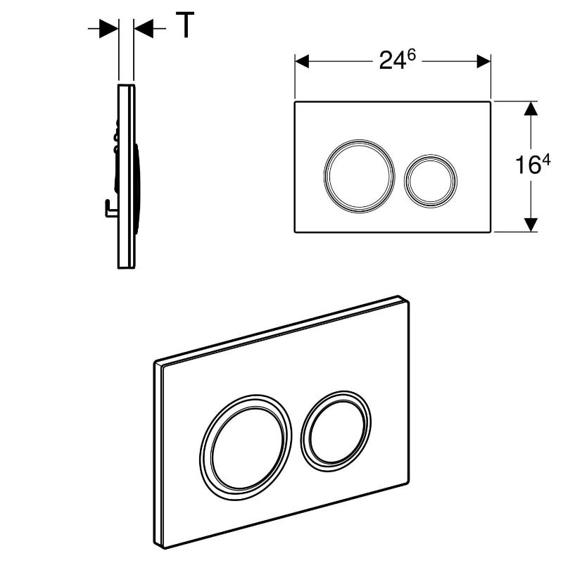 Geberit Betätigungsplatte Sigma 21 für 2-Mengen-Spülung