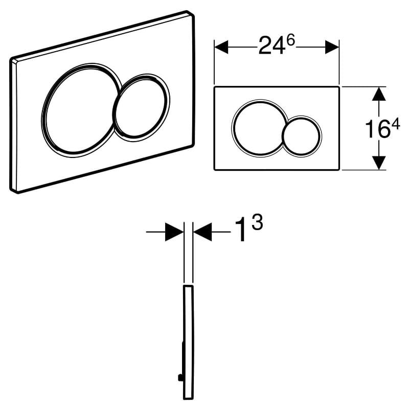 Geberit Betätigungsplatte Sigma01 für 2-Mengenspülung