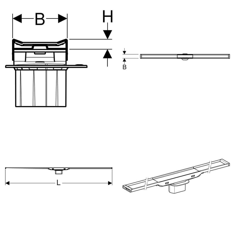 Geberit CleanLine 20 Duschrinne 130 cm