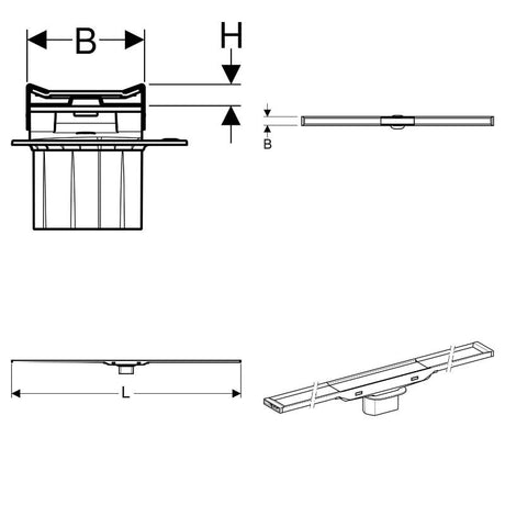 Geberit CleanLine 20 Duschrinne 160 cm