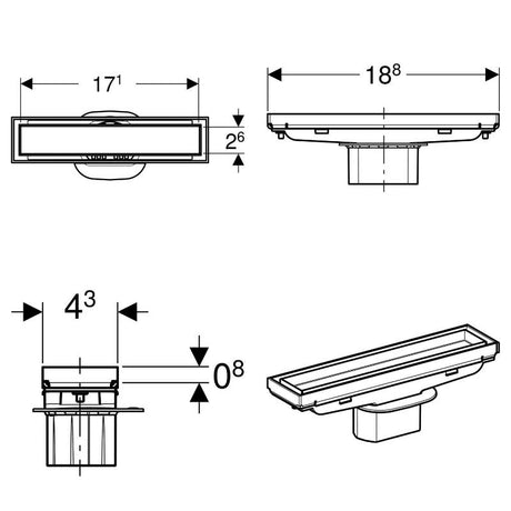 Geberit CleanLine Duschrinne, befliesbar