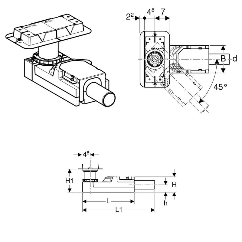 Geberit CleanLine Rohbauset für Fußbodenaufbauhöhe ab 6,5 cm