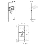 Geberit Duofix Element für Waschtisch 112 cm ,UP-Geruchsverschluss