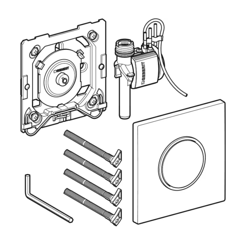Geberit Typ 10 Ersatz-Betätigungsplatte für Urinalsteuerung mit pneumatischer Spülauslösung