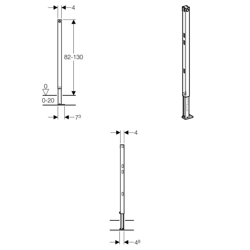 Geberit Duofix Ständer teilhoch 82-130 cm