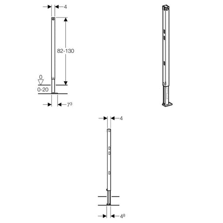 Geberit Duofix Ständer teilhoch 82-130 cm