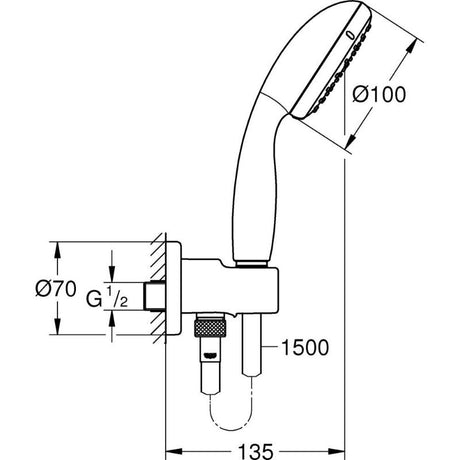 GROHE Tempesta 100 Wandhalterset mit 2 Strahlarten