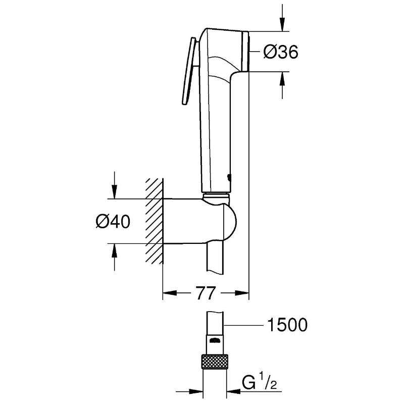 GROHE Tempesta-F Trigger Handbrause 30 Wandhalterset mit 1 Strahlart