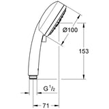 GROHE Tempesta Cosmopolitan 100 Handbrause mit 4 Strahlarten