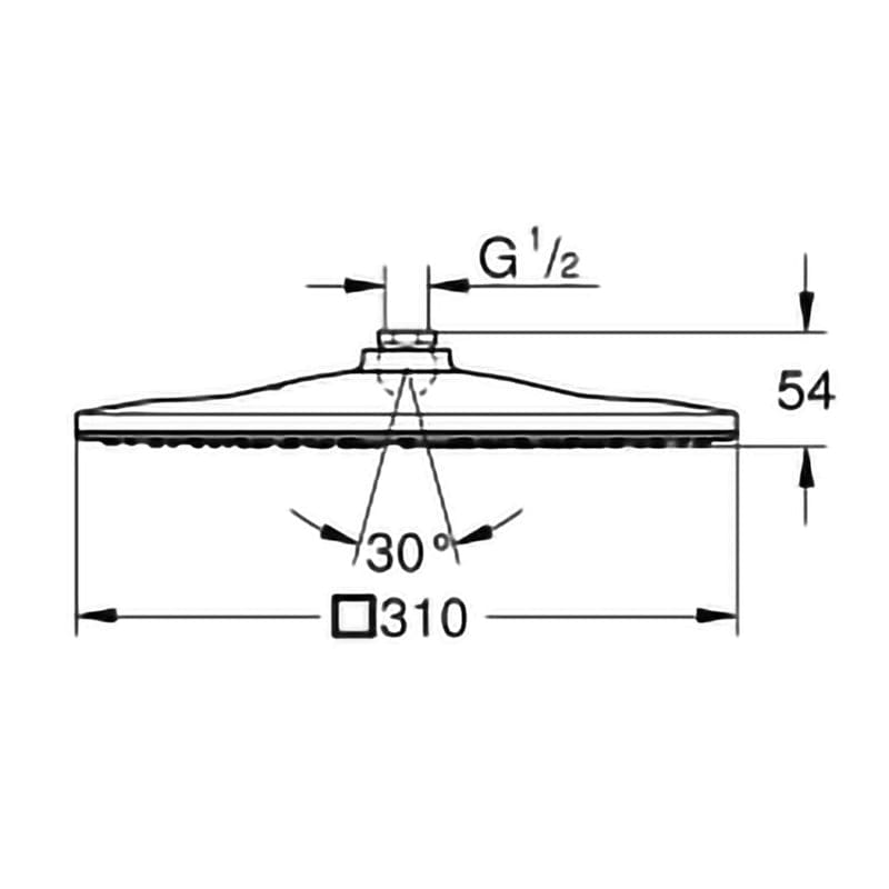 GROHE Rainshower 310 Mono Kopfbrause, eckige Ausführung