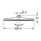 GROHE Rainshower 310 Mono Kopfbrause, eckige Ausführung