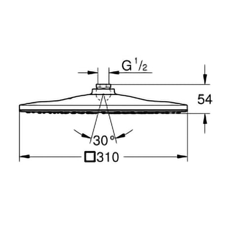 GROHE Rainshower 310 Mono Kopfbrause, eckige Ausführung