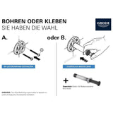 GROHE Wandbefestigungsplatte zum Bohren oder Kleben