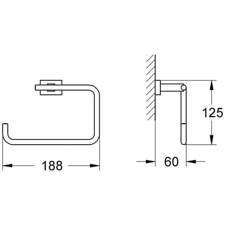 GROHE Essentials Cube Handtuchring offen