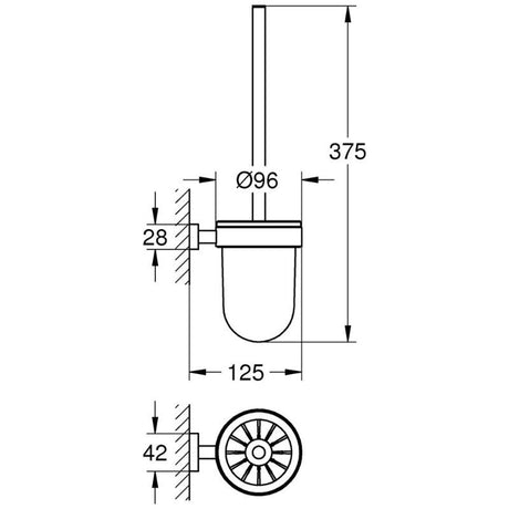 GROHE Essentials Cube Toilettenbürstengarnitur