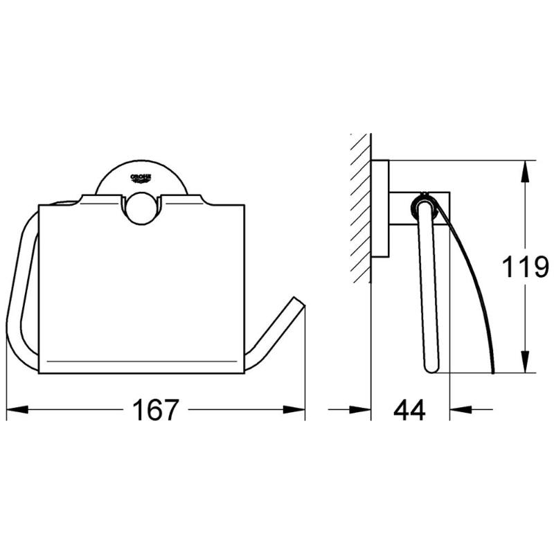 GROHE Essentials WC Papierhalter mit Deckel