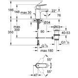 GROHE Eurosmart Cosmopolitan Einhand-Waschtischarmatur mit EcoJoy Technologie