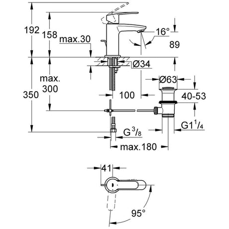 GROHE Eurostyle C Einhand-Waschtischbatterie mit Ablaufgarnitur