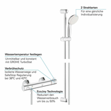 GROHE Grohtherm 800 Thermostat-Brausebatterie mit Brausegarnitur 90 cm