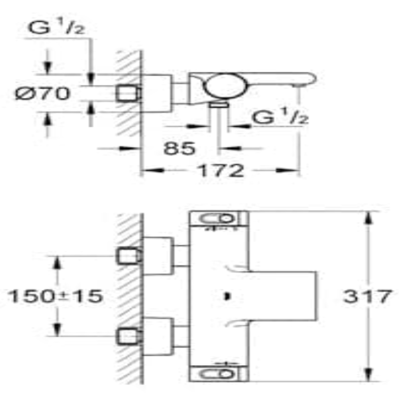 GROHE Grohtherm 2000 Thermostat-Wannenbatterie