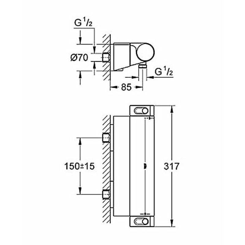 GROHE Grohtherm 2000 Thermostat-Brausebatterie