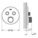 GROHE Grohtherm SmartControl Thermostat Fertigmontageset mit 2 Absperrventilen, runde Ausführung