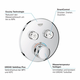 GROHE Grohtherm SmartControl Thermostat Fertigmontageset mit 2 Absperrventilen, runde Ausführung