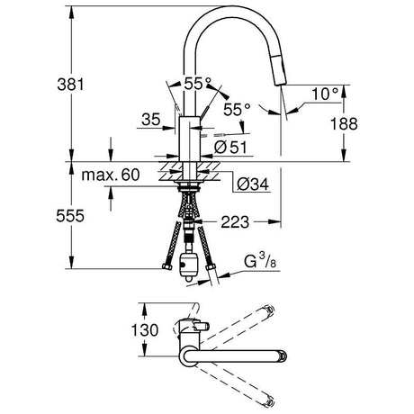 GROHE Eurosmart C Einhand- Spültischbatterie