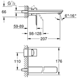 GROHE Lineare Neu 2-Loch-Waschtischbatterie Unterputz, Ausladung 20 cm