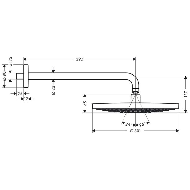 hansgrohe Raindance Select S Kopfbrause 300 2jet mit Brausearm