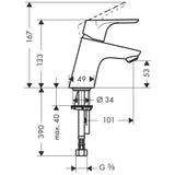 hansgrohe Focus Einhebel-Waschtischmischer 70 mit Push-Open Ablaufgarnitur