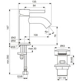 Ideal Standard Ceraline Waschtischarmatur mit Push-Open Ventil